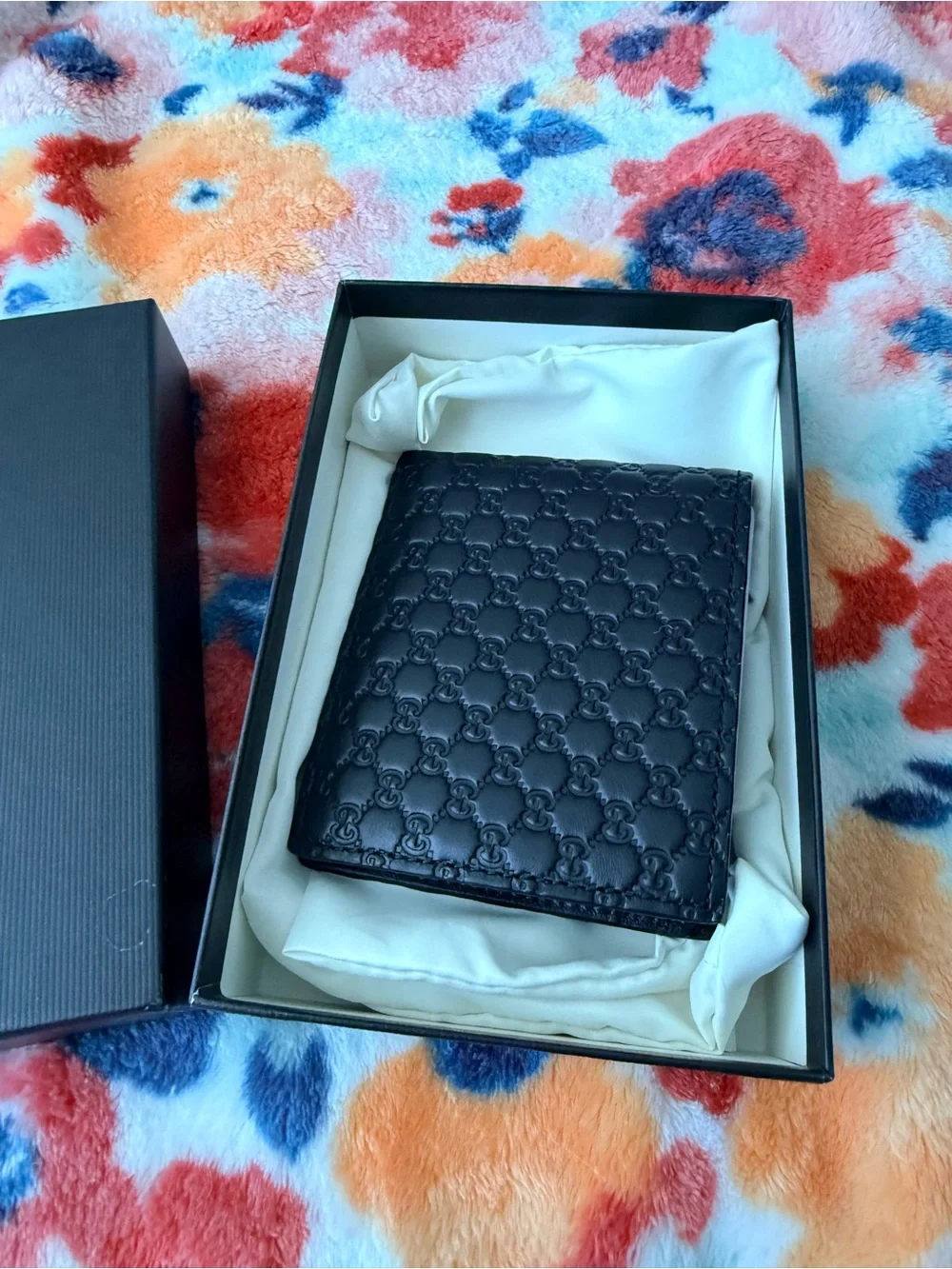 MICROGUCCISSIM A GG LOGO LEATHER COIN WALLET